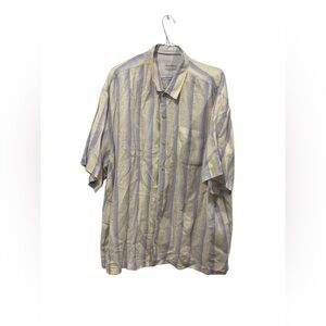 Tommy Bahama Men’s Size 3XB 100% Linen‎ Purple Yellow Striped Beach EUC